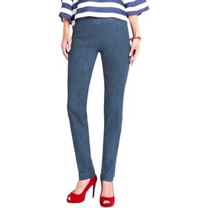 Women's Denim Pull-On Pants Tummy Control Straight Leg Casual Office